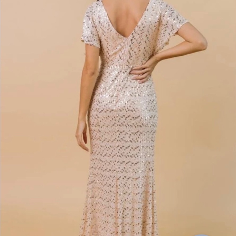 Baltic Born Rose Gold Sequin Zora Gown Medium